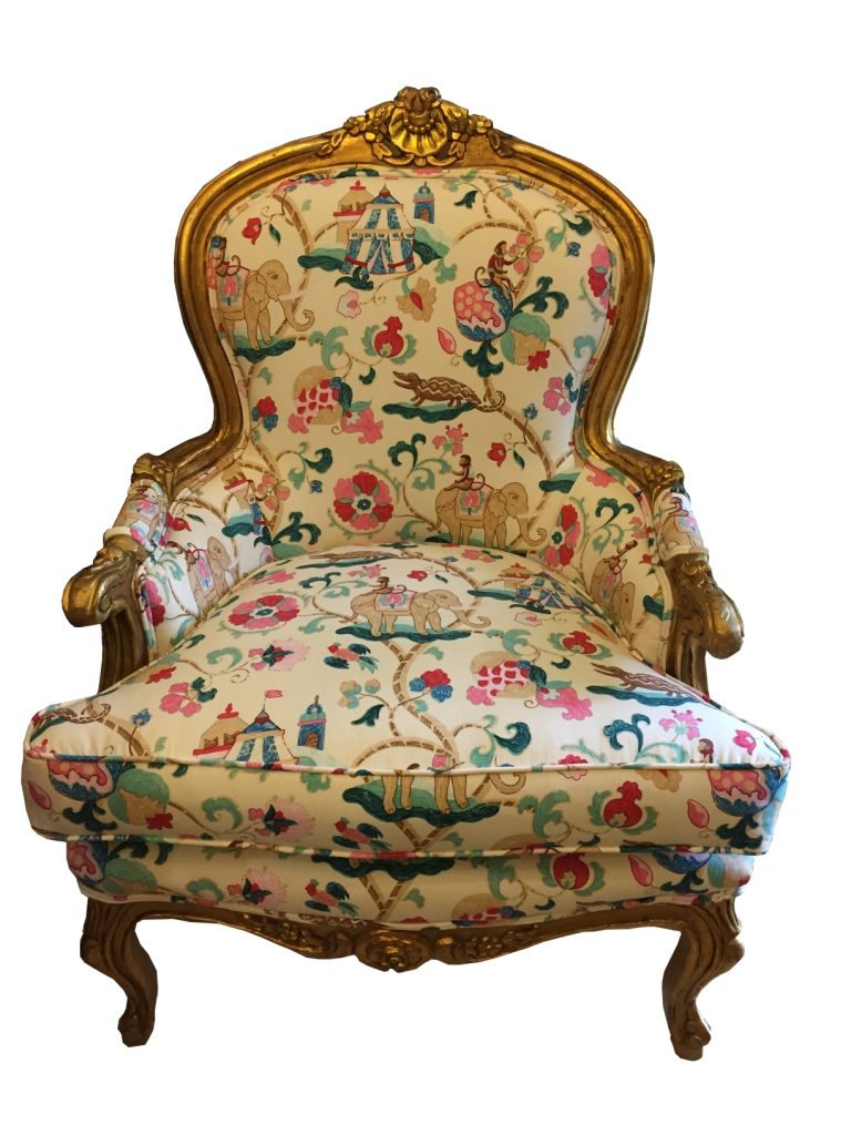 Gilded chair pair